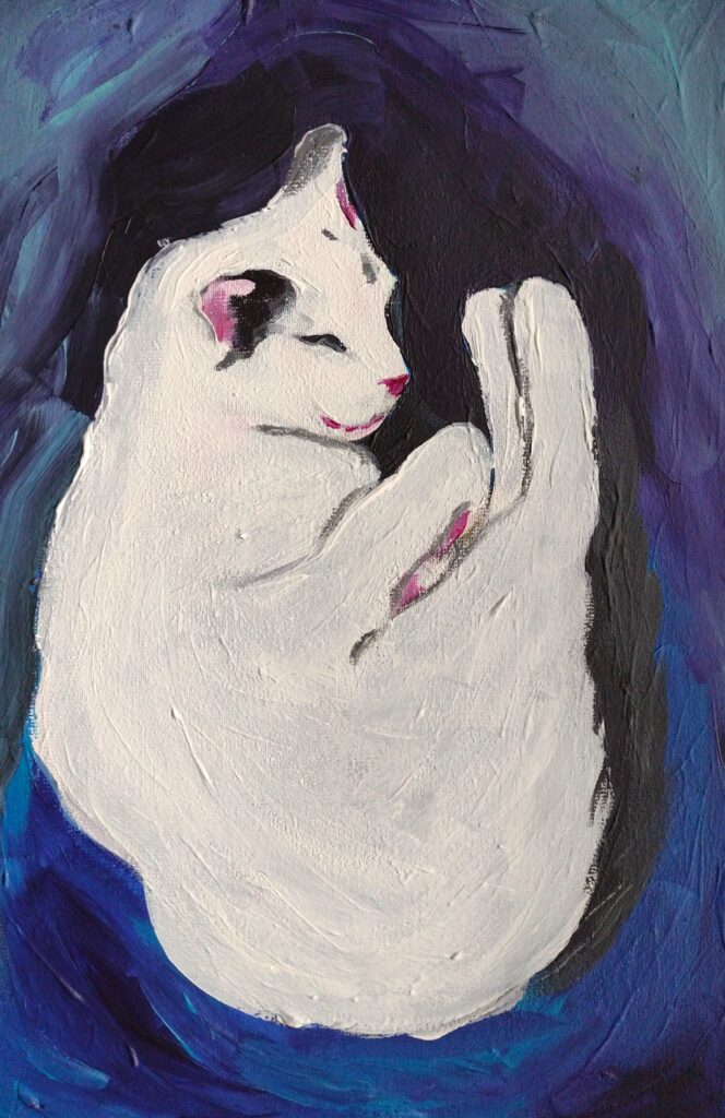 painting of a cat created by Roma Kończak